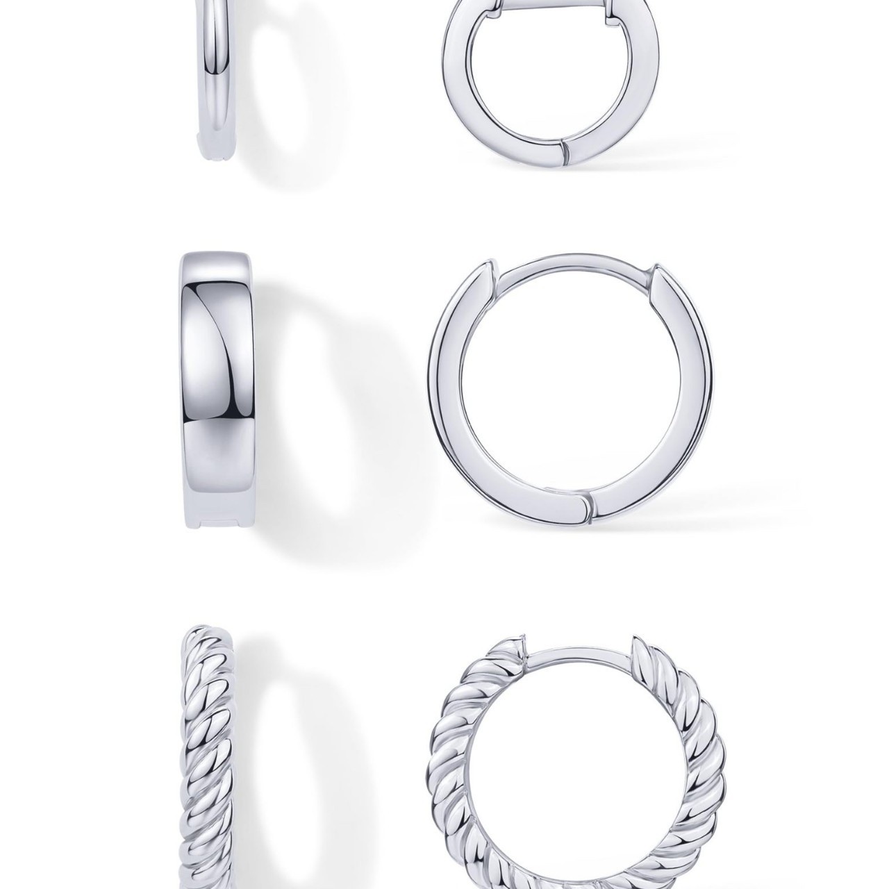 A high-end set of genuine gold, brass, electroplated, fashionable hip-hop, smooth circle women's earrings that are selling well across borders from Europe and America Application Scenario