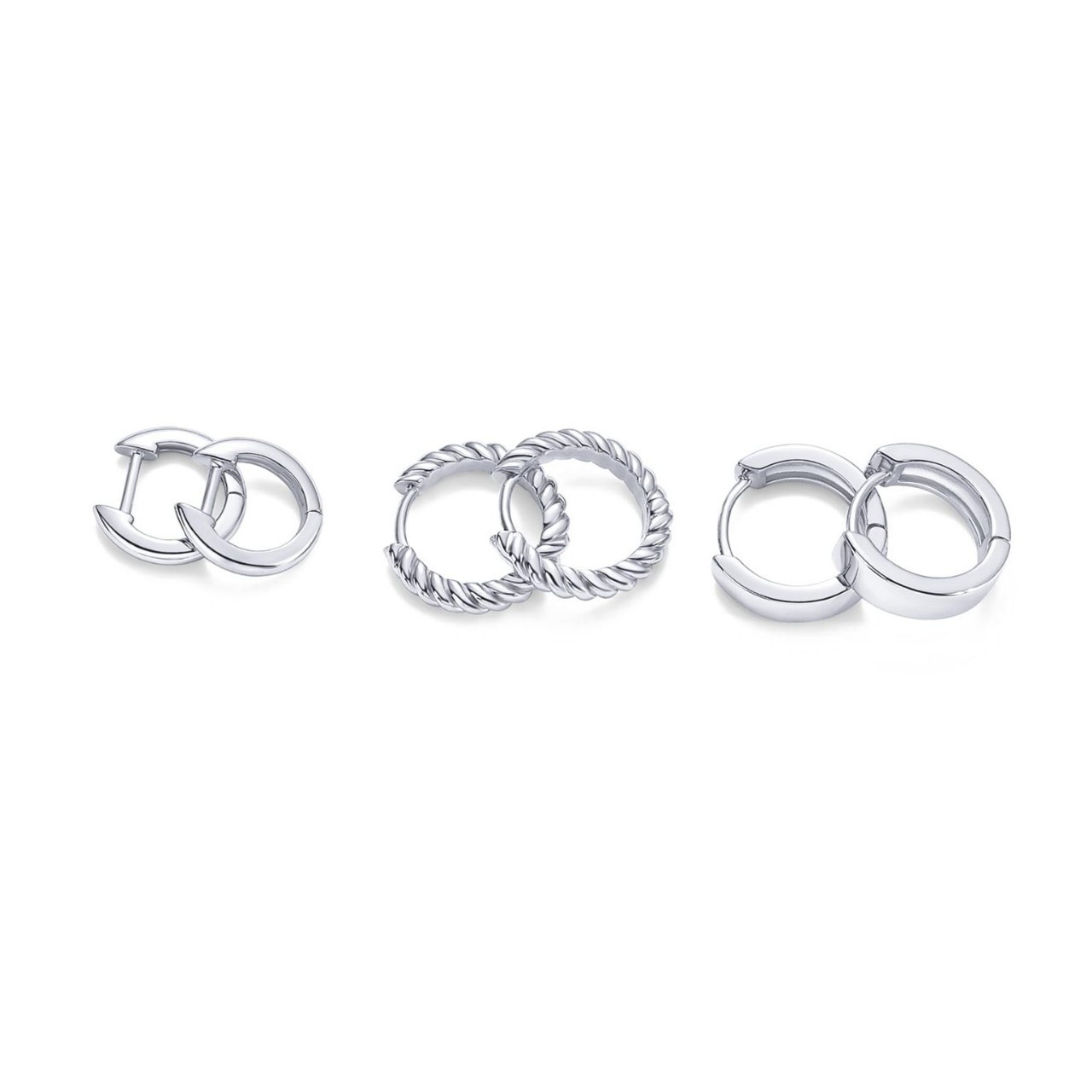 A high-end set of genuine gold, brass, electroplated, fashionable hip-hop, smooth circle women's earrings that are selling well across borders from Europe and America Item Picture