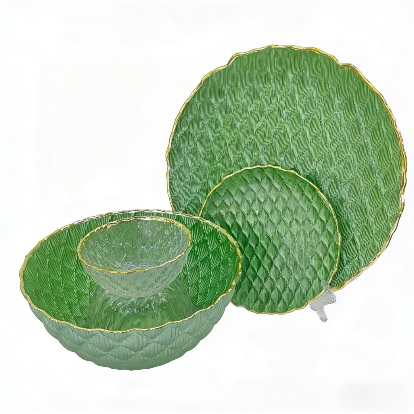 High-quality Glass base plates, glass bowls, multi-color custom home, hotel, banquet plating, wedding Party, table decoration utensils, Glass charger party detail image 2