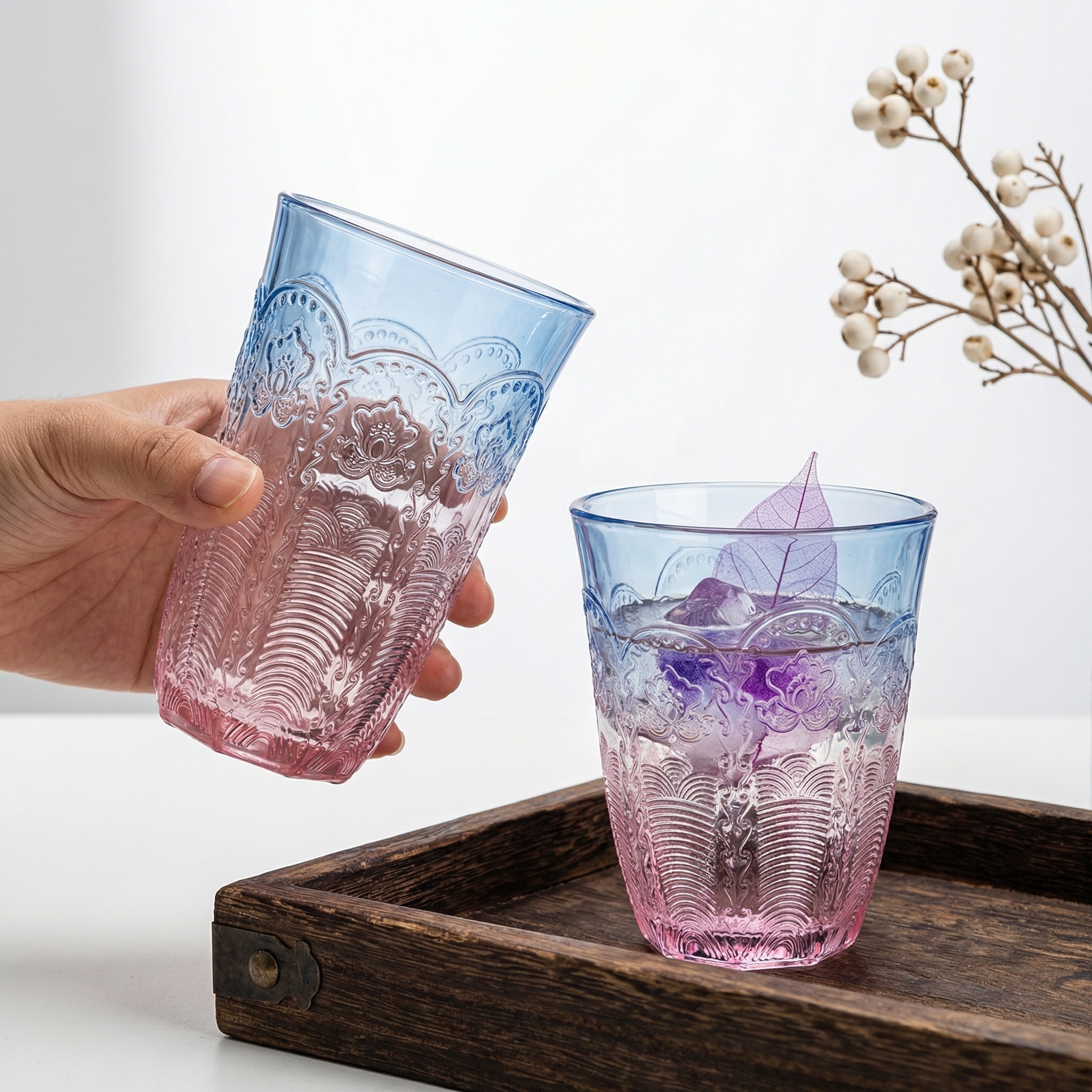 Light luxury, high appearance level, best-selling elegant lead-free glass cups, multi-color customized, source quality, high cost performance glass detail image 3
