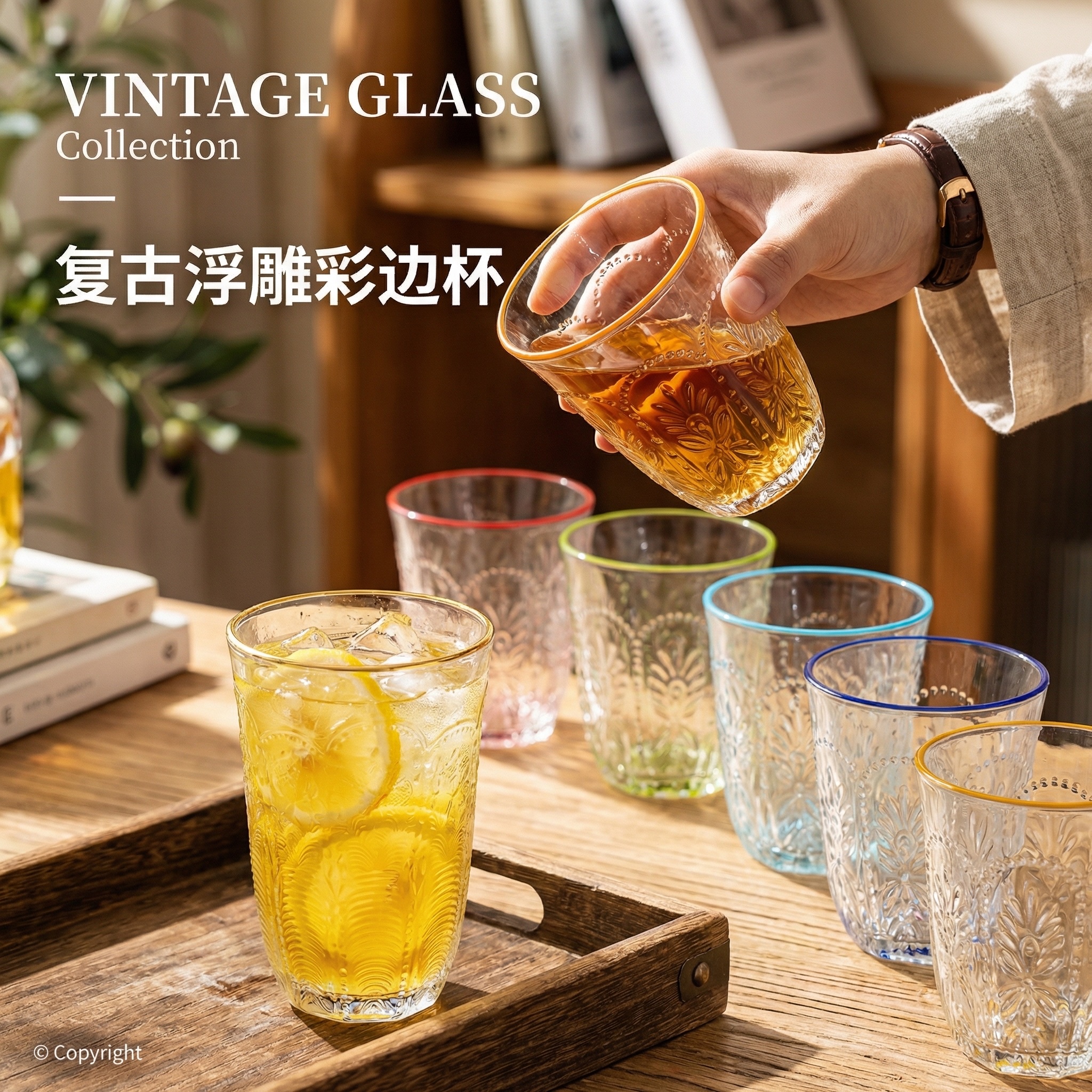 Light luxury, high appearance level, best-selling elegant lead-free glass cups, multi-color customized, source quality, high cost performance glass detail image 5