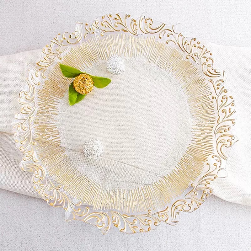 High-quality Glass placemats with high cost performance. Direct supply from the source factory. Glass charger plate tableware detail image 2