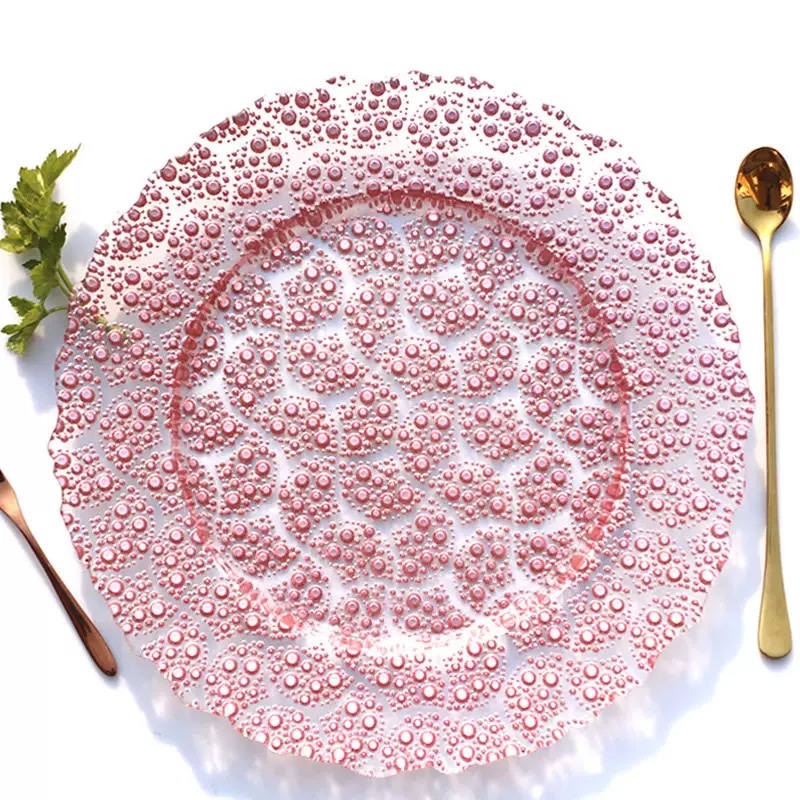 High-quality Glass placemats with high cost performance. Direct supply from the source factory. Glass charger plate tableware detail image 3