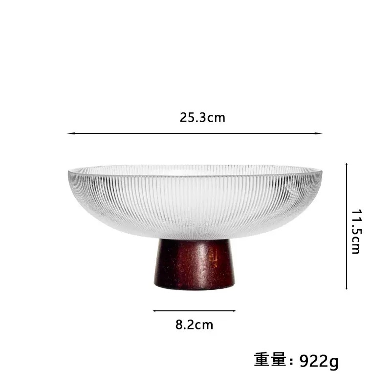 玻璃果盘 高档玻璃果 盘轻奢玻璃器皿 装饰玻璃盘 家用餐桌摆件玻璃碗 detail image 4