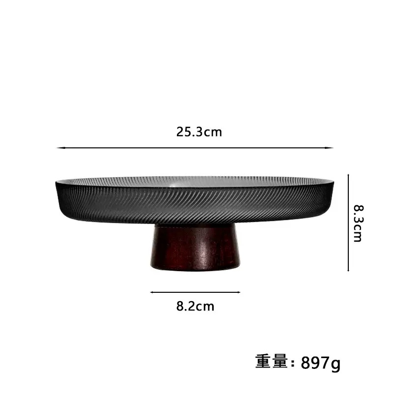 玻璃果盘 高档玻璃果 盘轻奢玻璃器皿 装饰玻璃盘 家用餐桌摆件玻璃碗 detail image 3