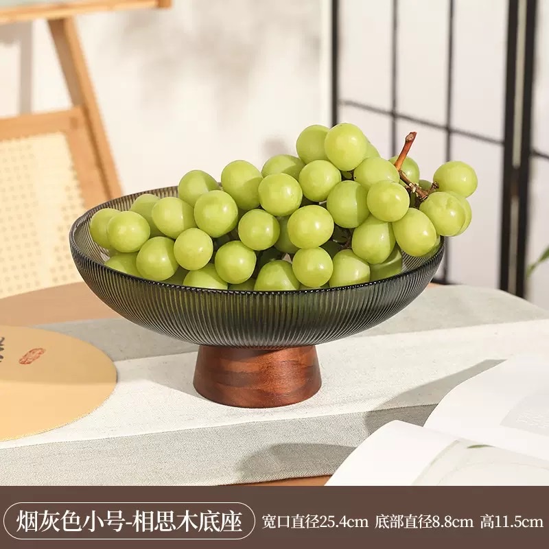 玻璃果盘 高档玻璃果 盘轻奢玻璃器皿 装饰玻璃盘 家用餐桌摆件玻璃碗 Specification image