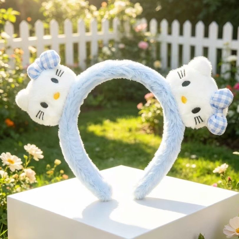 Lace-trimmed kt cat headband, children's headband, bow headwear detail image 3
