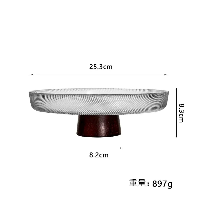 玻璃果盘 高档玻璃果 盘轻奢玻璃器皿 装饰玻璃盘 家用餐桌摆件玻璃碗 detail image 2