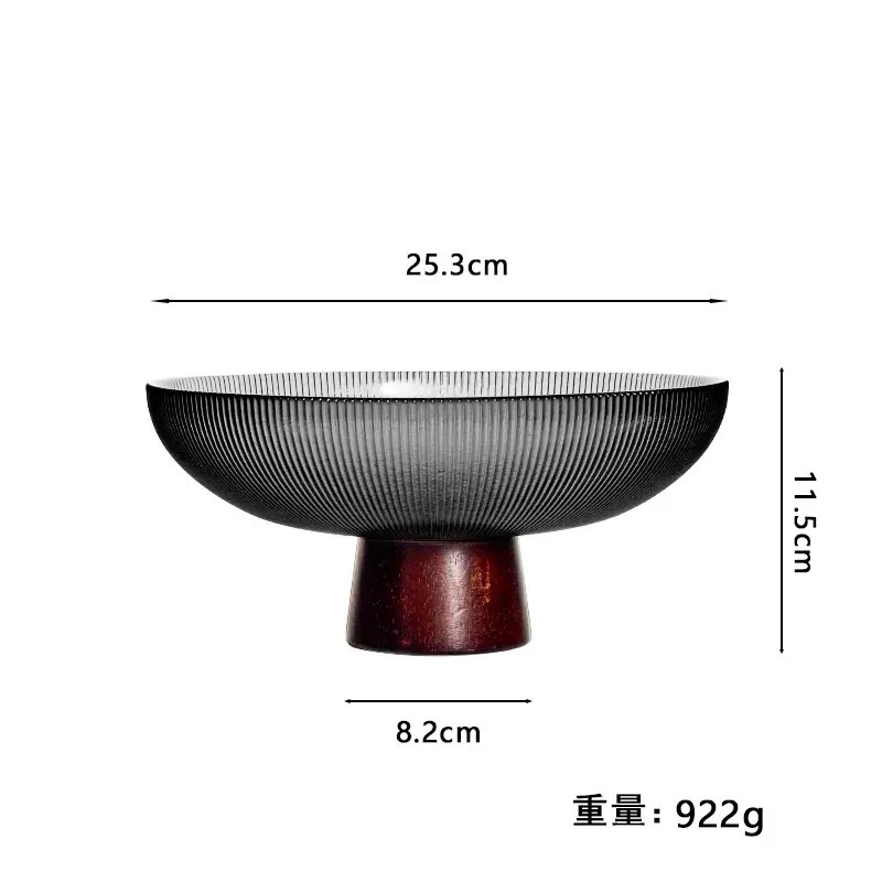 玻璃果盘 高档玻璃果 盘轻奢玻璃器皿 装饰玻璃盘 家用餐桌摆件玻璃碗 detail image 5