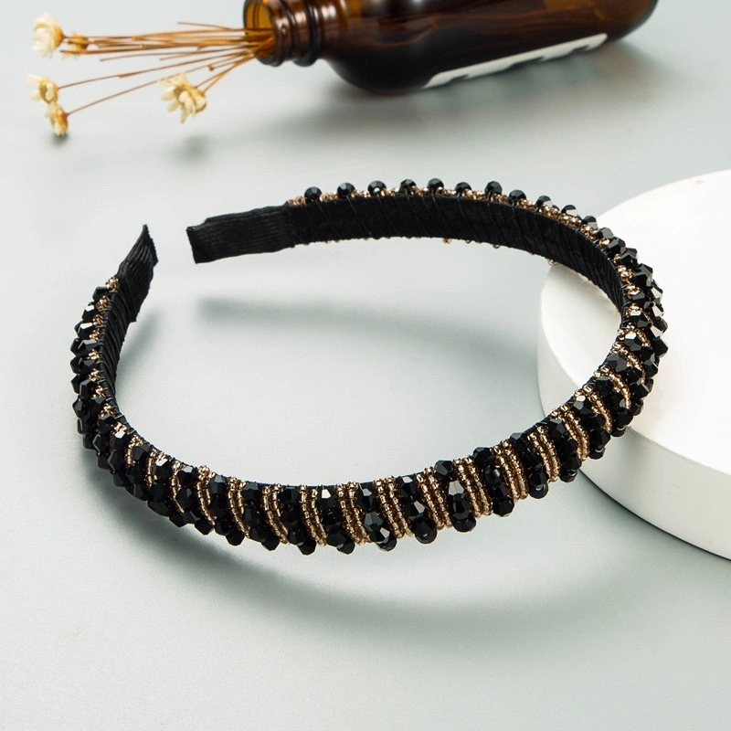 Hair bands, European and American hand-woven beaded headbands, Baroque beaded hair bundles for women, Korean version of popular facial wash hair accessories, hair bands and headwear detail image 12