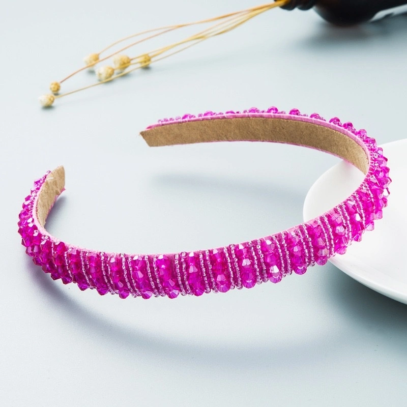 Hair bands, European and American hand-woven beaded headbands, Baroque beaded hair bundles for women, Korean version of popular facial wash hair accessories, hair bands and headwear detail image 16
