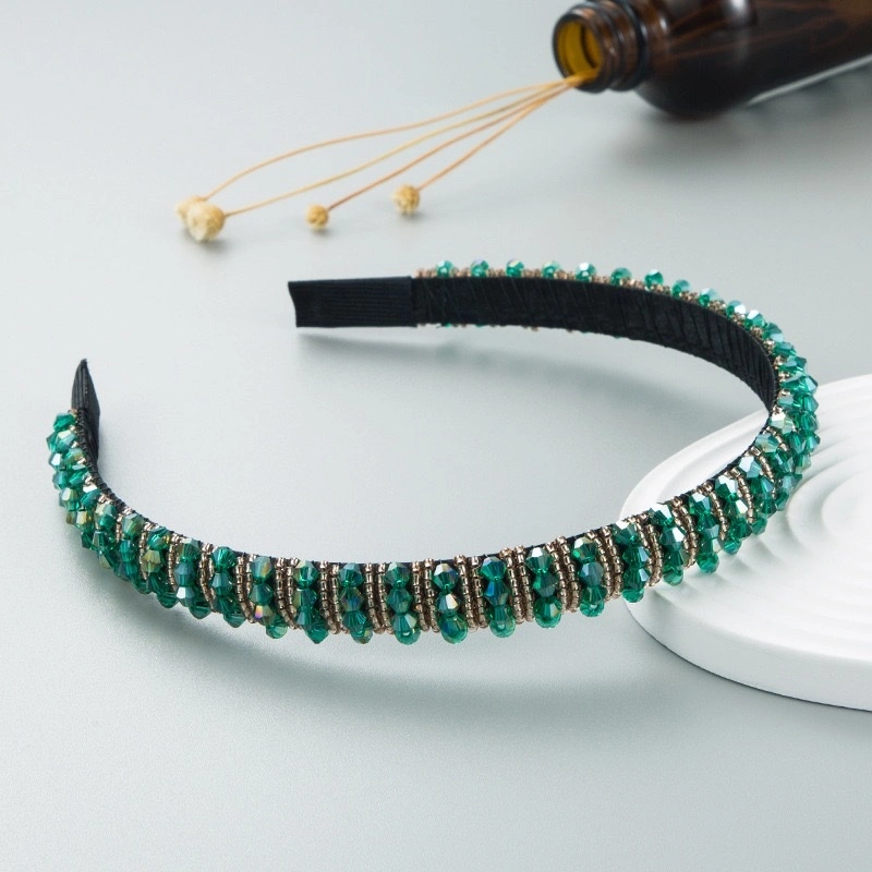 Hair bands, European and American hand-woven beaded headbands, Baroque beaded hair bundles for women, Korean version of popular facial wash hair accessories, hair bands and headwear detail image 20