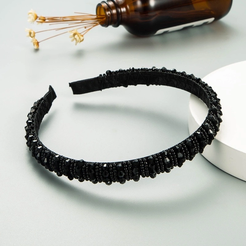 Hair bands, European and American hand-woven beaded headbands, Baroque beaded hair bundles for women, Korean version of popular facial wash hair accessories, hair bands and headwear detail image 7