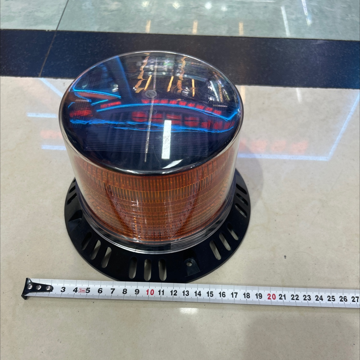 Traffic warning light with solar panel 6110YW detail image 3