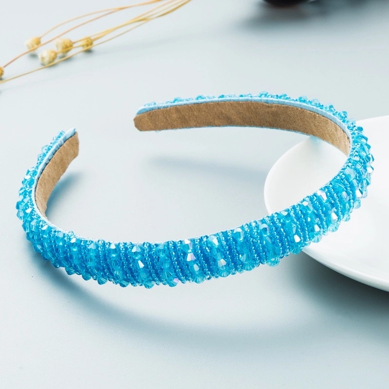 Hair bands, European and American hand-woven beaded headbands, Baroque beaded hair bundles for women, Korean version of popular facial wash hair accessories, hair bands and headwear detail image 17
