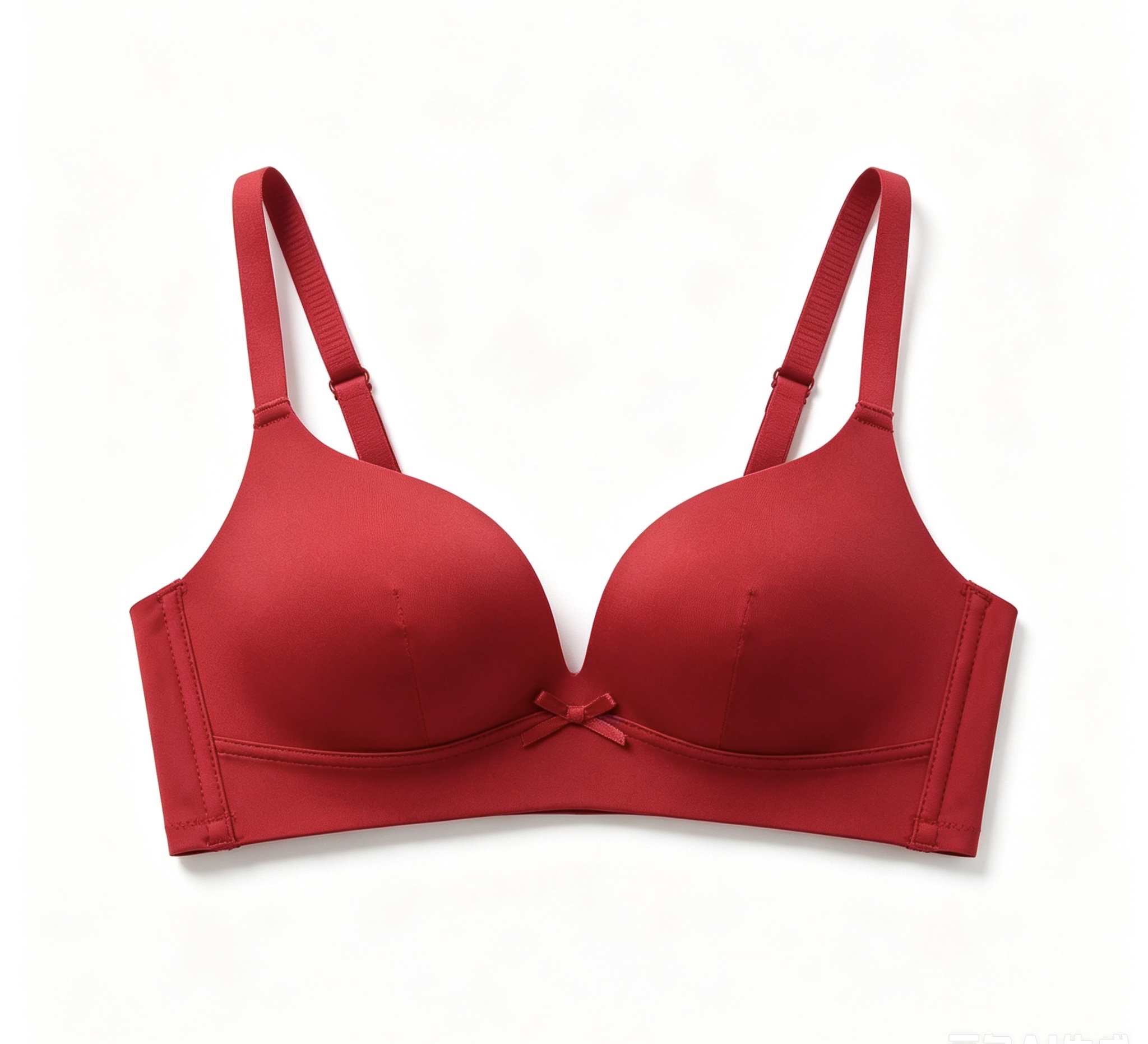 The red bra, without a steel ring, is a feminine, comfortable and adjustable type that makes the small chest look larger detail image 1