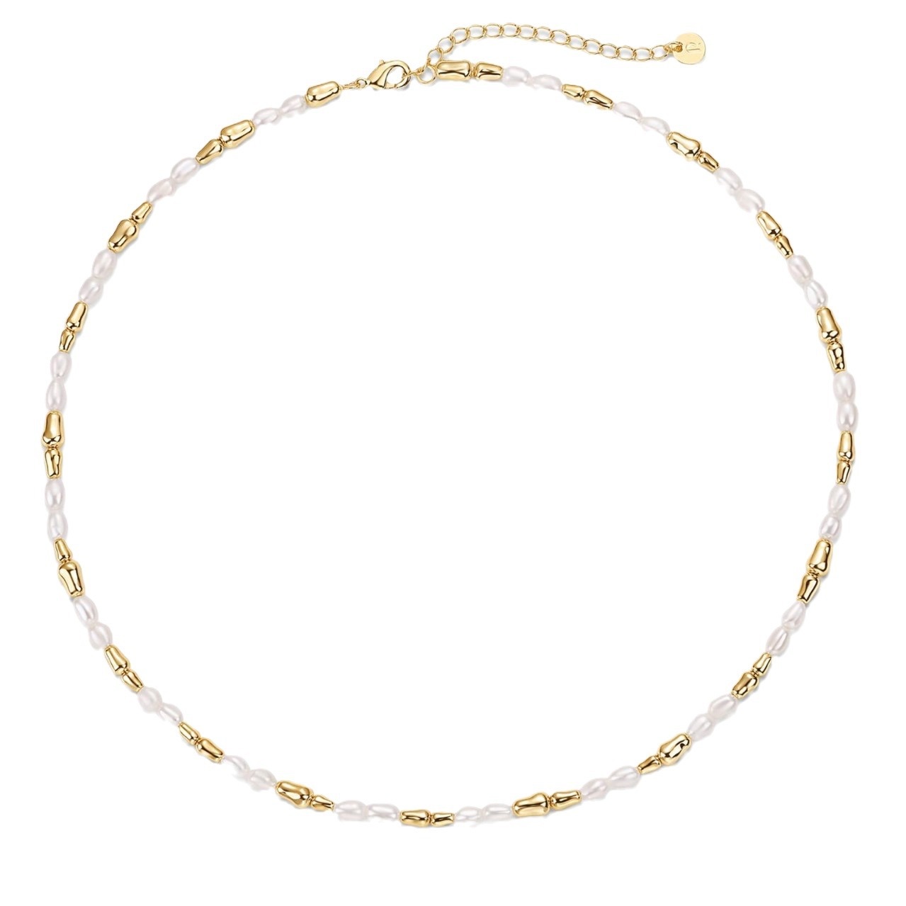 A luxurious and fashionable women's necklace made of natural freshwater pearls with genuine brass and gold plating, which is a cross-border bestseller from Europe and America Item Picture