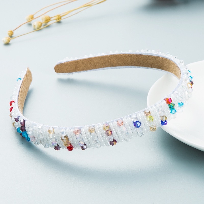 Hair bands, European and American hand-woven beaded headbands, Baroque beaded hair bundles for women, Korean version of popular facial wash hair accessories, hair bands and headwear detail image 18