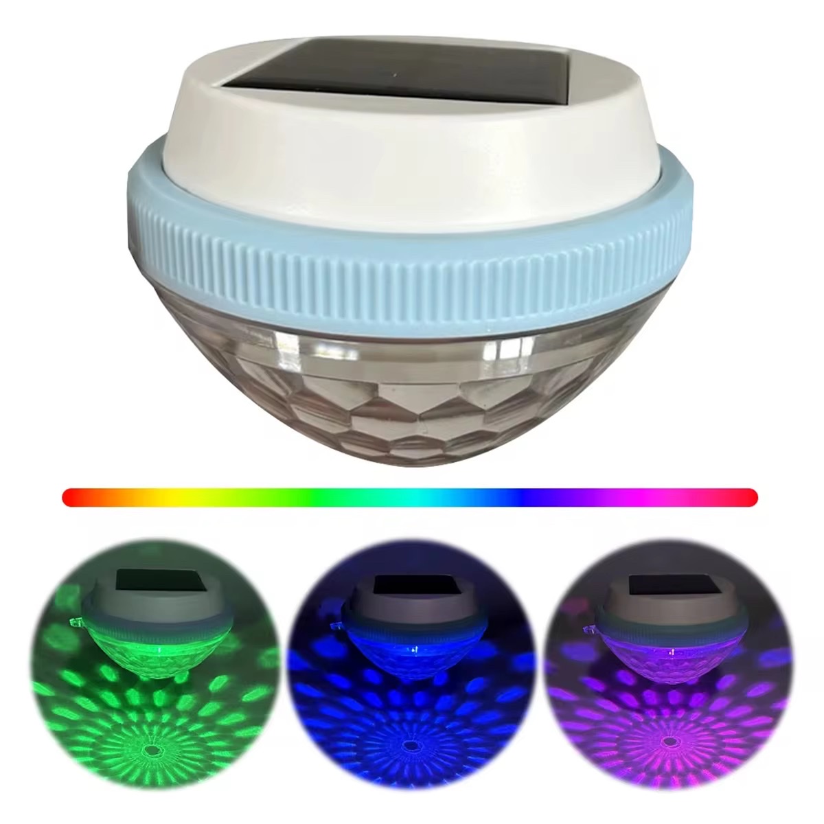 Solar-powered water float lights, color-changing outdoor courtyard swimming pools, fish ponds, ambient lights, children's bath toys, pet toys Specification image