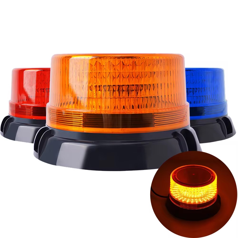 Automobile LED warning lights, flashlights, rescue signal lights, magnetic yellow fog lights, water sprinkler truck lights details Picture