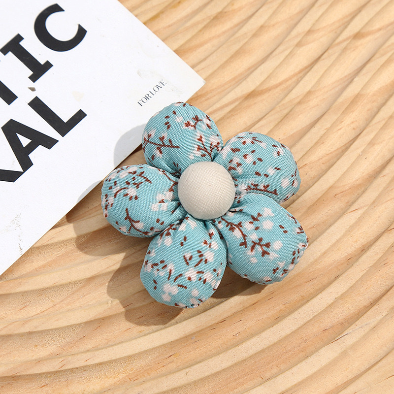 Japanese, Korean-style floral five-petal flower accessories, diy children's clothing accessories, hair accessories, cotton-padded fabric pendants detail image 3
