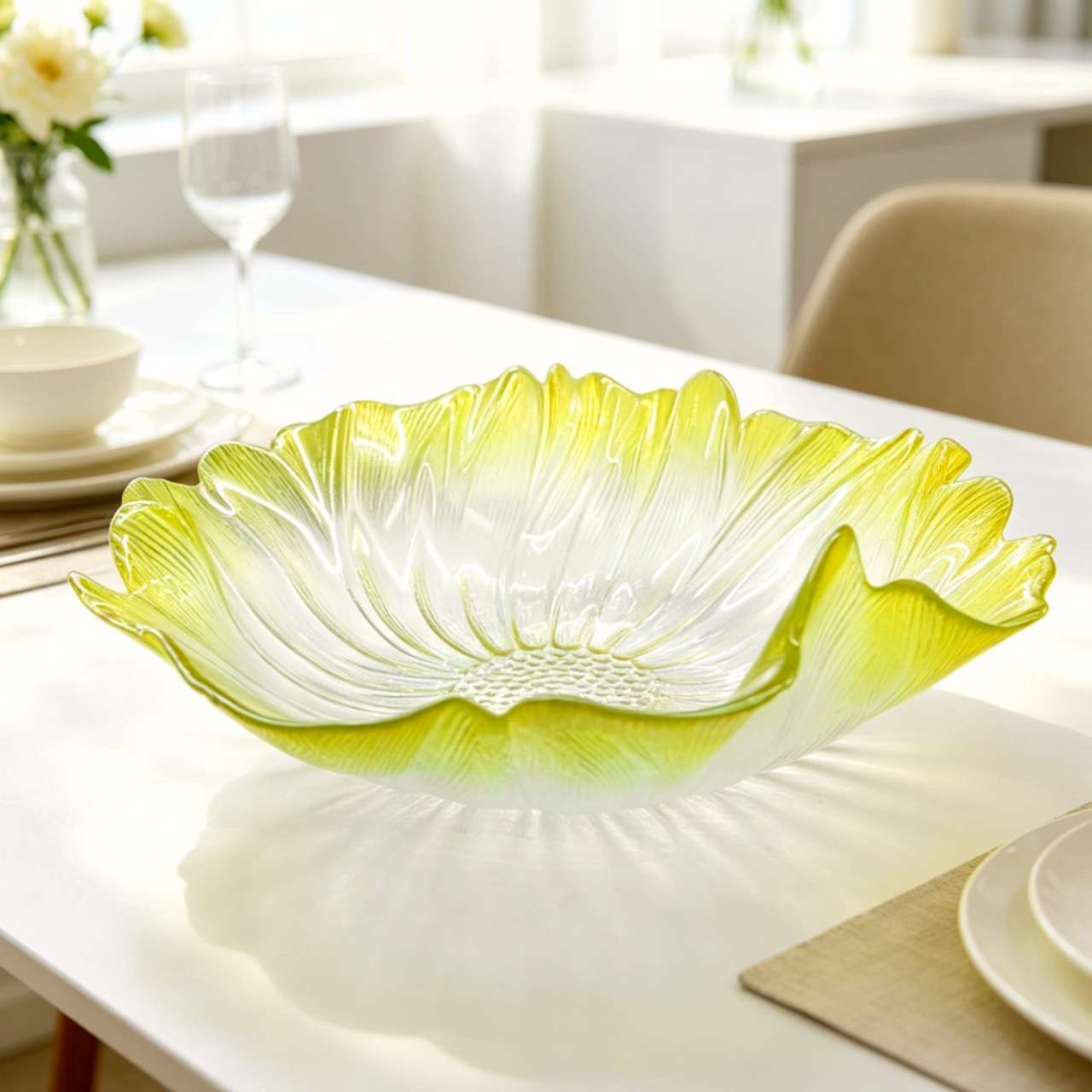 Glasscharger plate&glassbowl Stemmed plat detail image 9