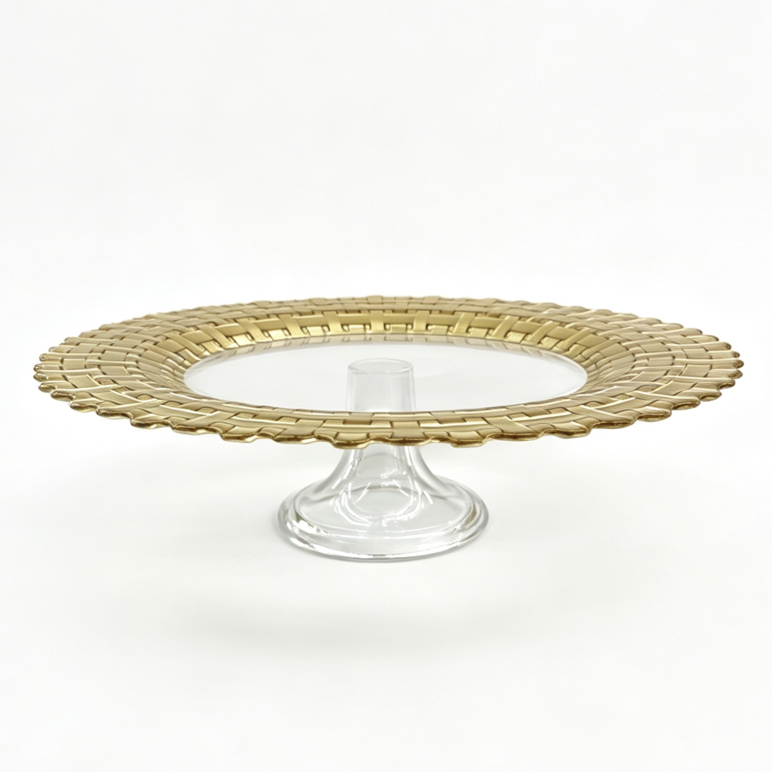Fruit plate, candy and dessert rack, daily necessities, tableware, glass pad plate, high foot bowl plate, Glasschargeplate Stemmed plate stemme detail image 10