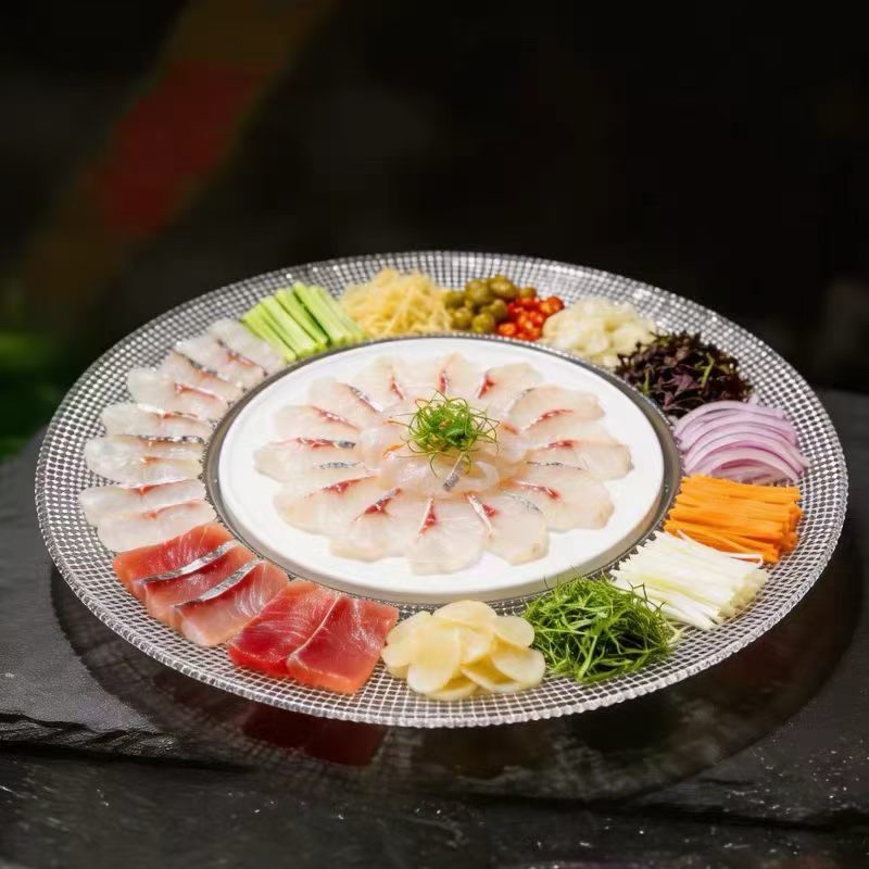 Daily necessities Glass bowl glass plate cake snack plate fruit salad bowl glass charger plate glass bowl Stemmed p detail image 15