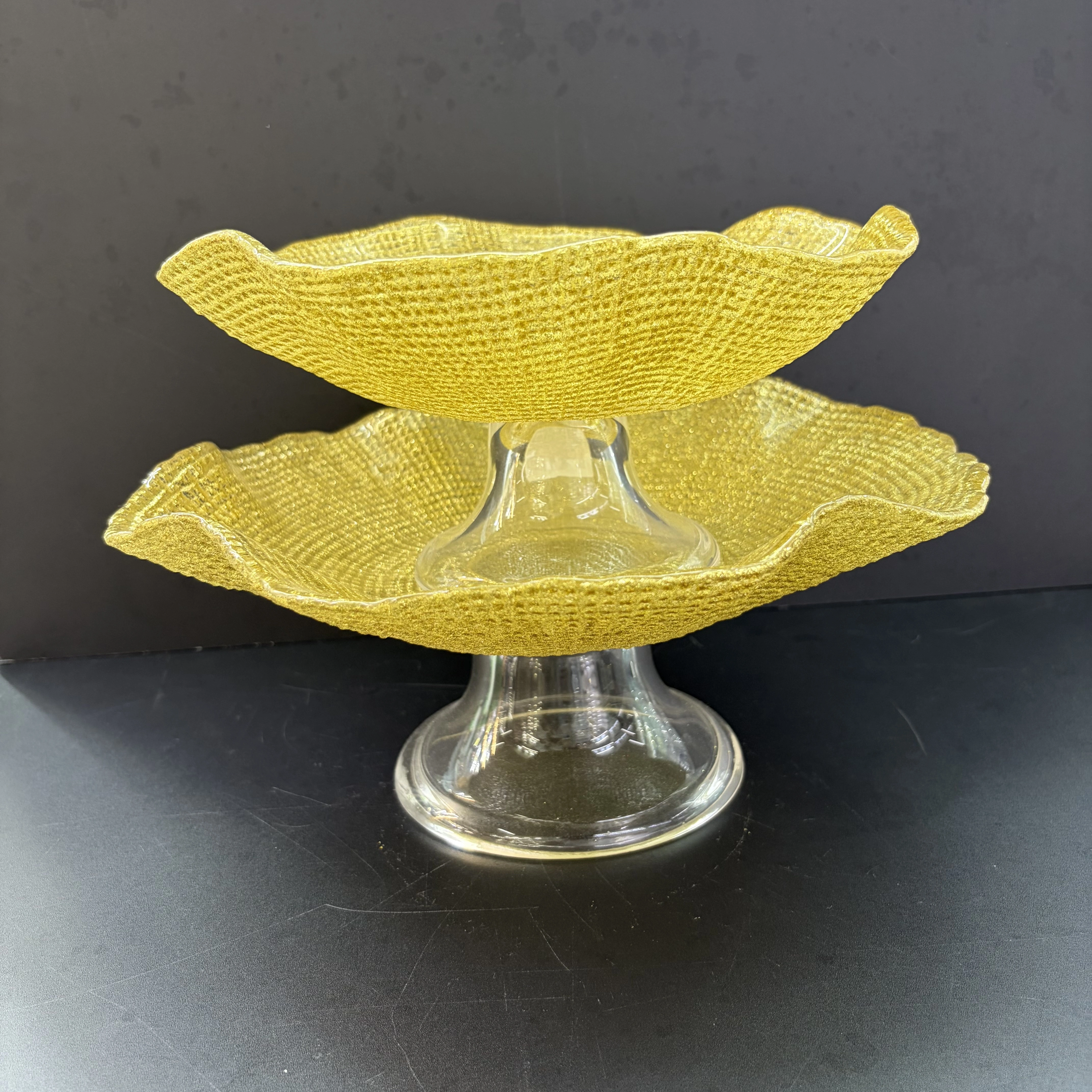 Fruit plate, candy, dessert rack, daily necessities, tableware, glass fruit plate, cake plate, glass stemmed plate, glass stemmed, bow, candy detail image 5