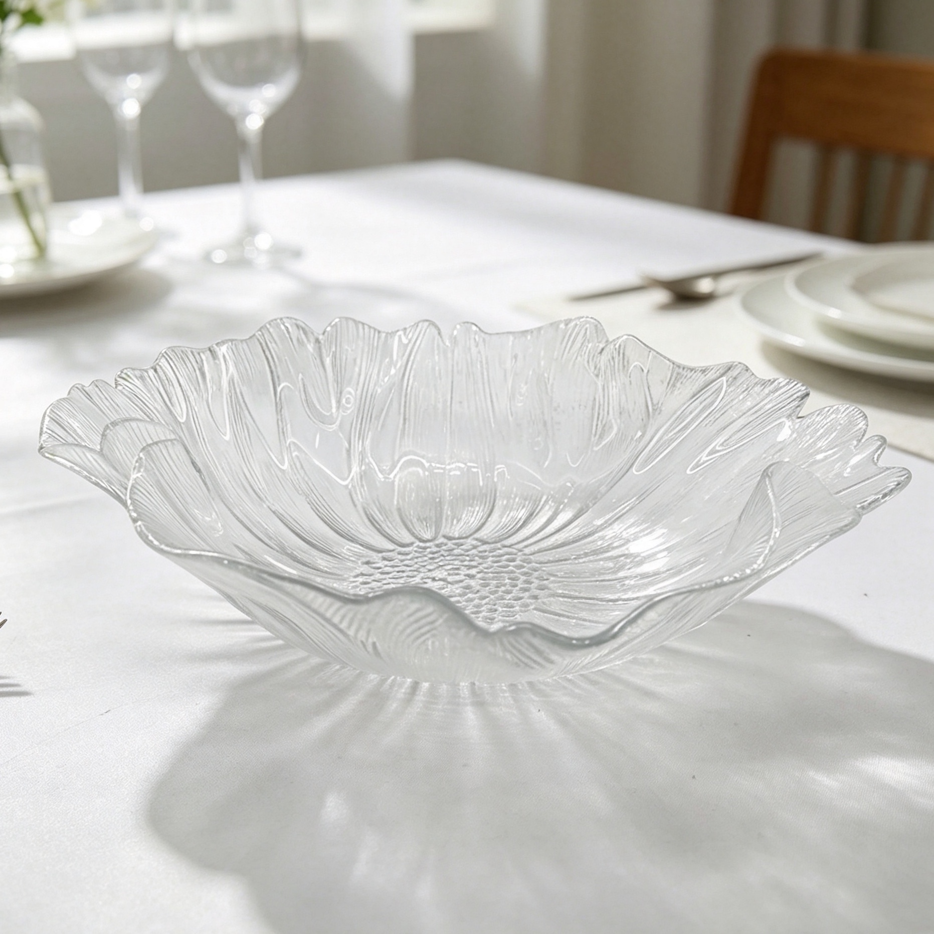 Glasscharger plate&glassbowl Stemmed plat detail image 6