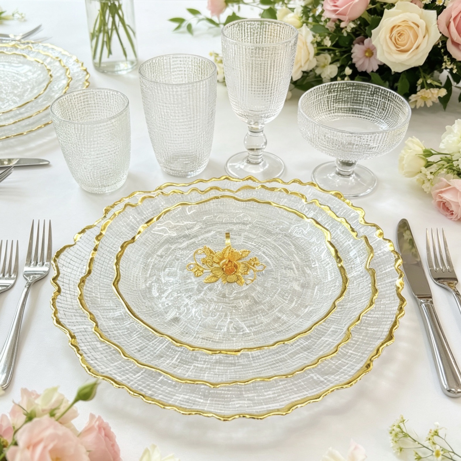 Glass fruit plate, candy and dessert rack, household daily necessities, Glass bowl, glass charge plate, Glass charge bow Stemm detail image 6