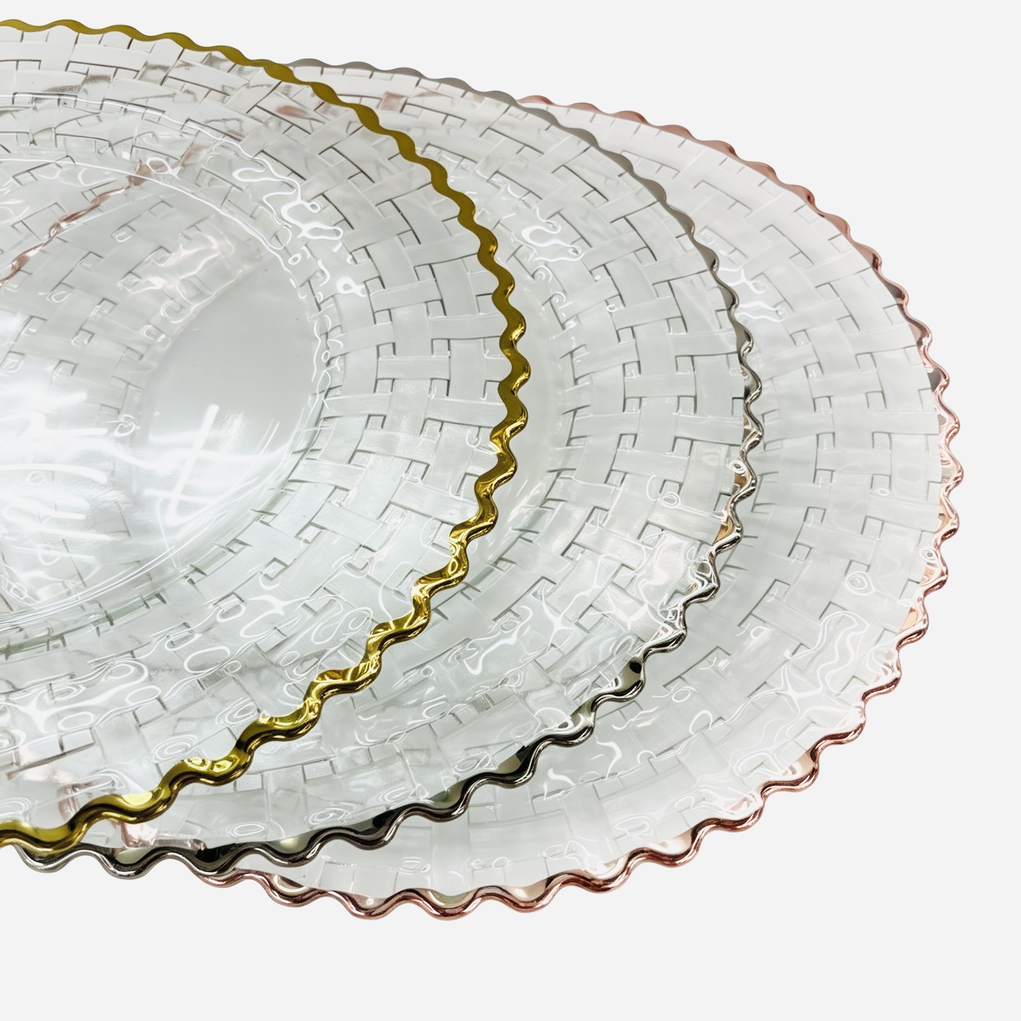 Fruit plate, candy and dessert rack, daily necessities, tableware, glass pad plate, high foot bowl plate, Glasschargeplate Stemmed plate stemme detail image 14