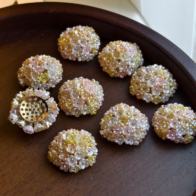 跨境手工编织铃兰花花球绣球花朵辅料吊坠 diy耳环头饰饰品材料
