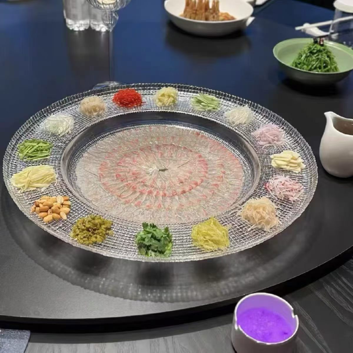 Daily necessities Glass bowl glass plate cake snack plate fruit salad bowl glass charger plate glass bowl Stemmed p detail image 14