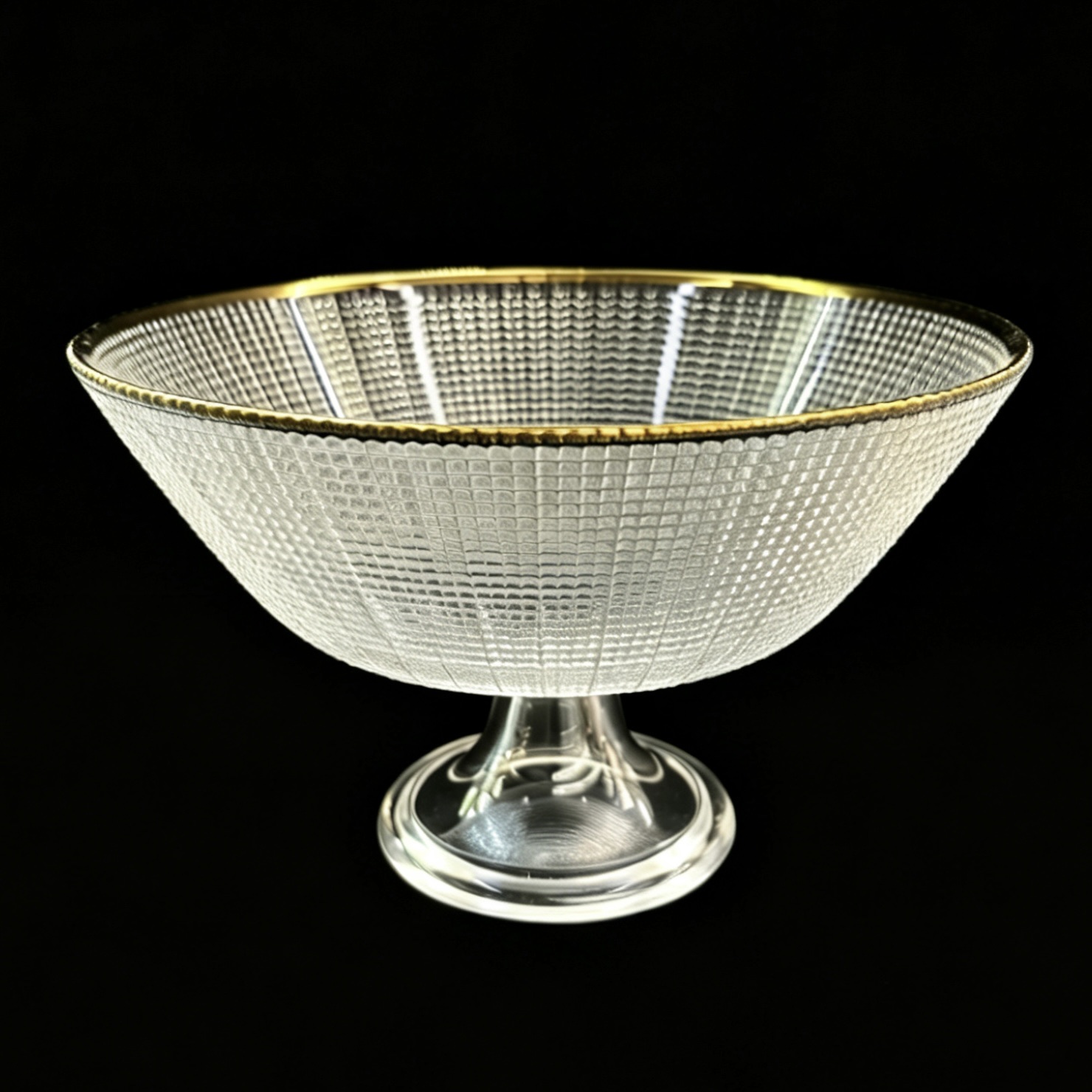 Daily necessities Glass bowl glass plate cake snack plate fruit salad bowl glass charger plate glass bowl Stemmed p detail image 5