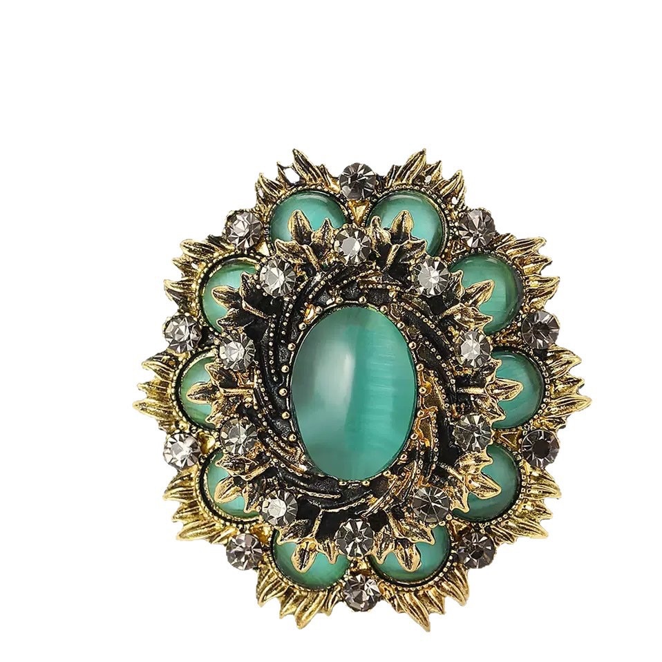 Fashionable foreign trade, creative, retro Baroque cat's eye brooch, exquisite ladies' evening dress, shawl, corsage accessory, brooch detail image 5