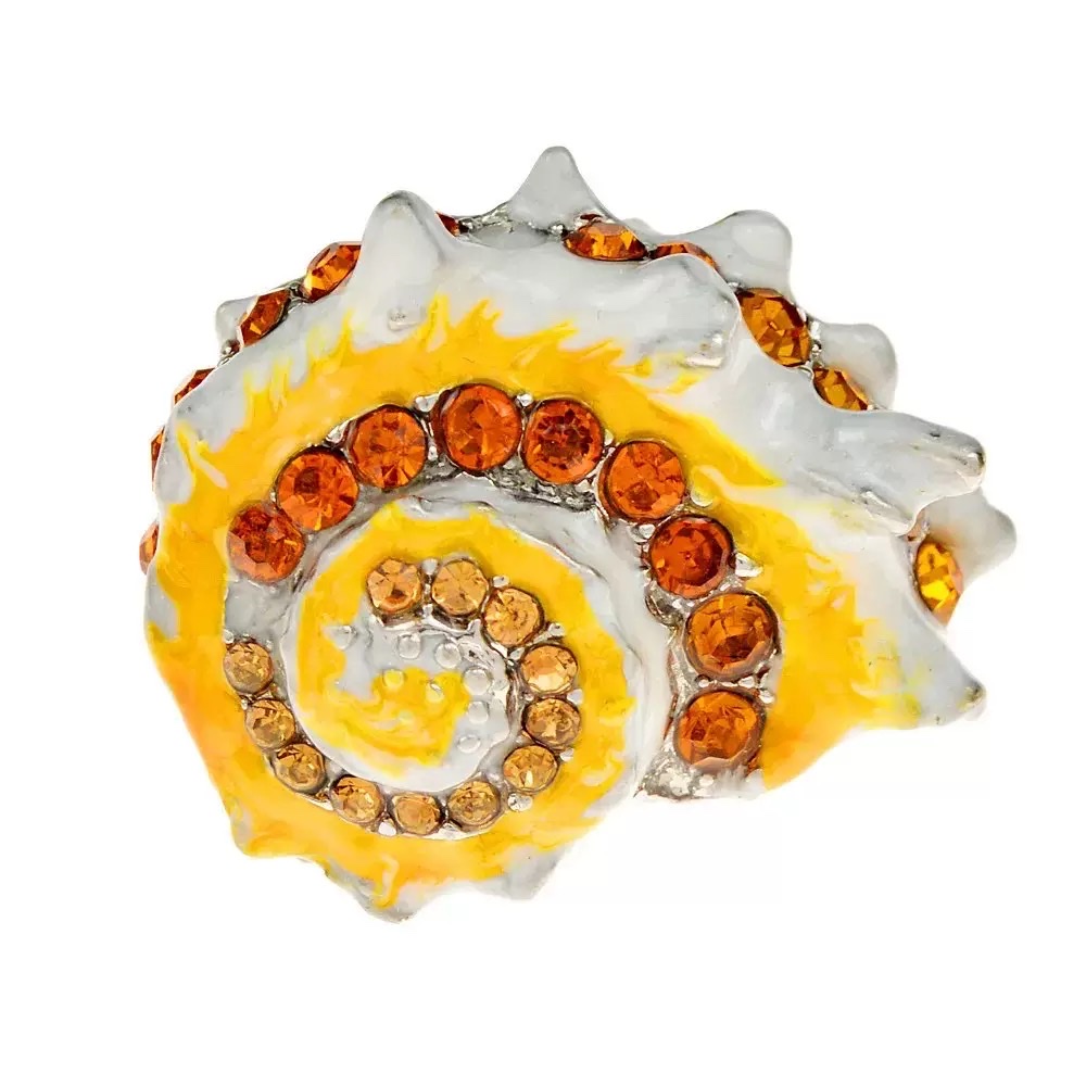 A variety of Marine life conch shell brooches, fashionable enamel pins, starfish shell clothing accessories in stock for wholesale detail image 3
