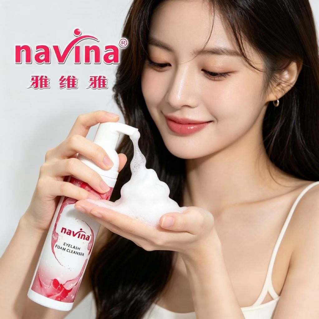 navina Yaviya Eyelash Implantation Cleaning Mousse spa Bubble Eyelash Remover Foam Eye Cleaning Mousse Special Deep Cleaning Eye Mousse for export Specification image