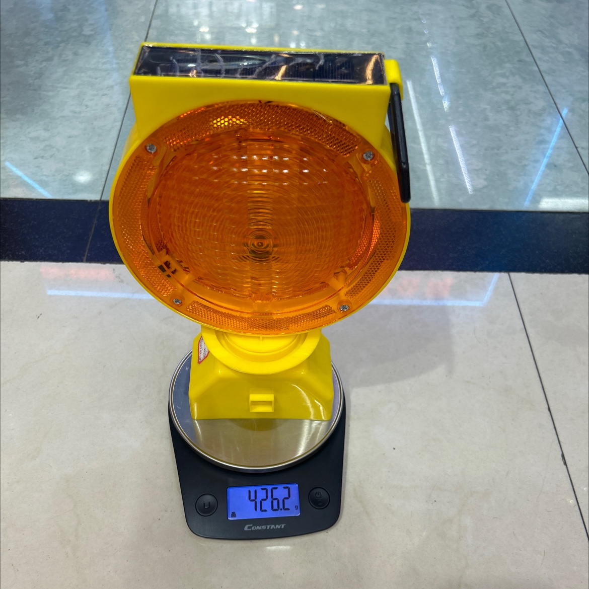 Traffic warning light with solar panel 1145 details Picture
