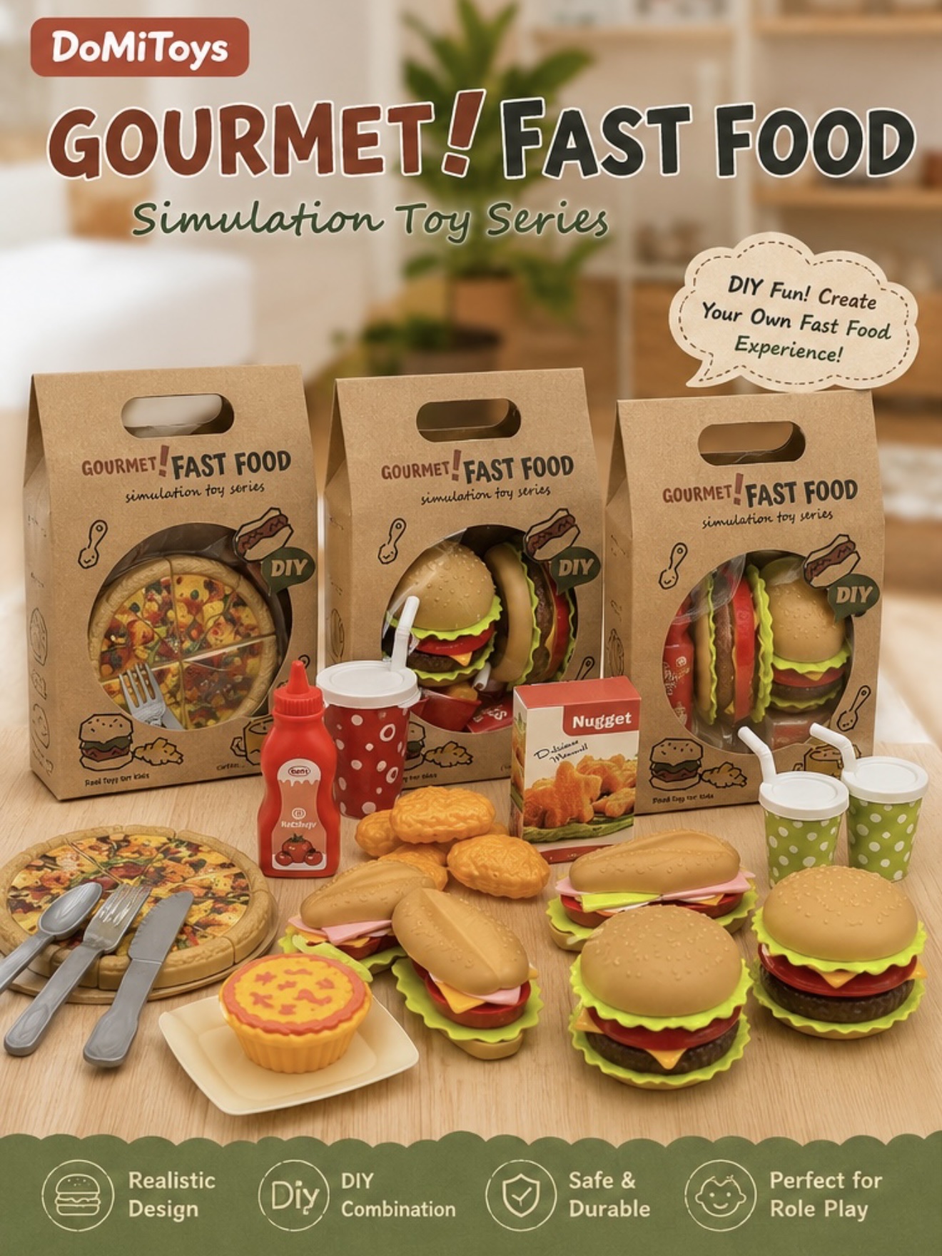 "Play House Fast Food Series toys for two.