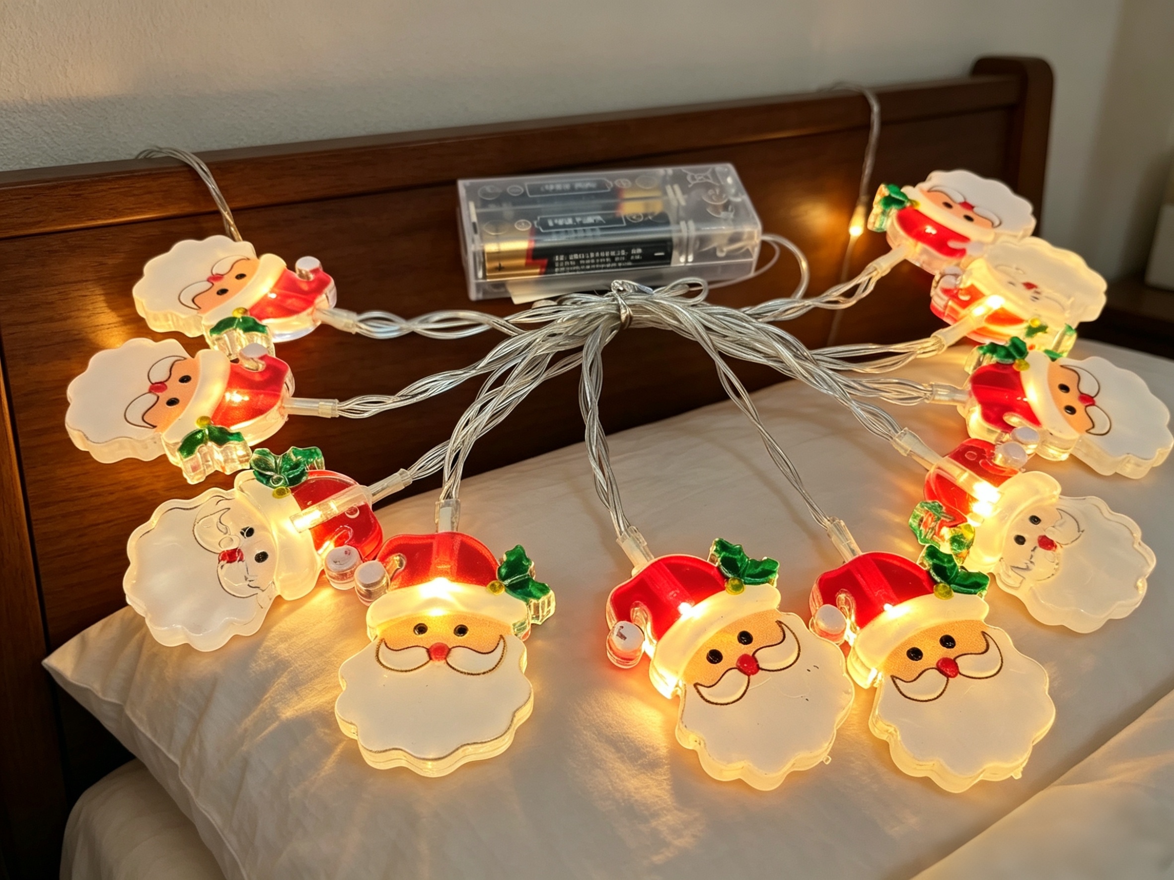 Santa Claus battery box, colorful lights, Christmas tree light strings, Christmas atmosphere decoration scene detail image 3