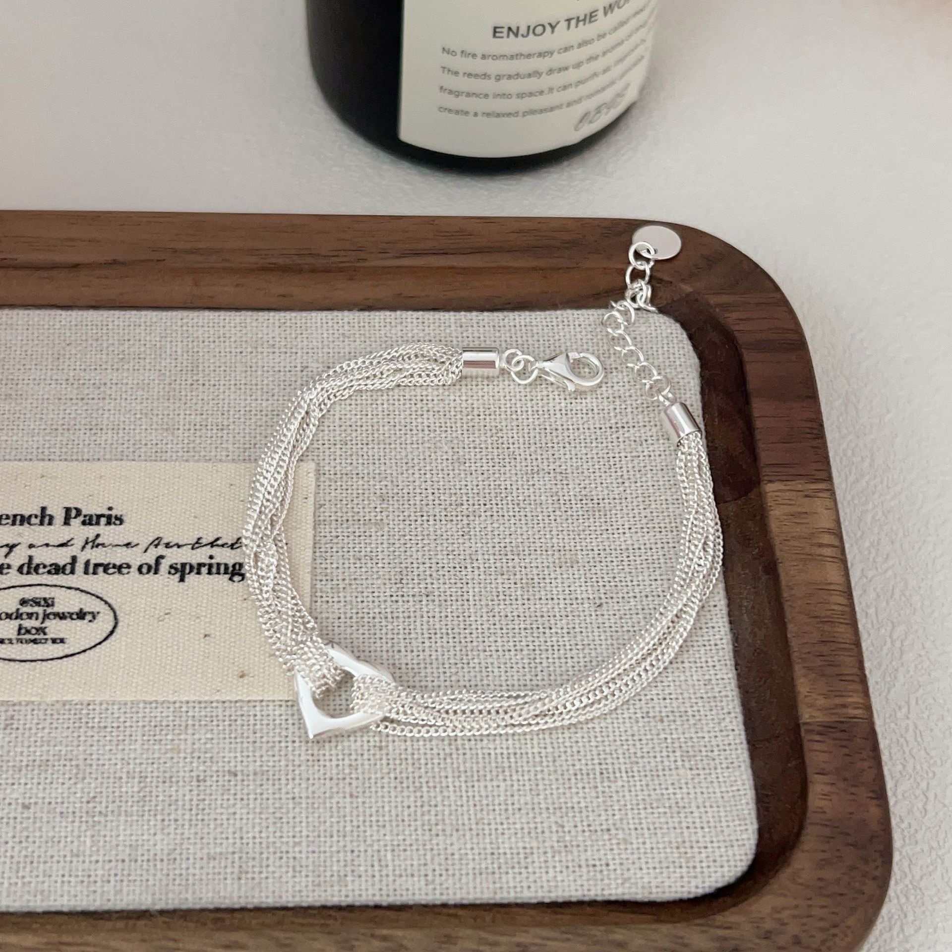 S925 Silver multi-layer heart-shaped bracelet for women, a new summer collection from Dongdaemun, South Korea, featuring a niche design and a cool style details Picture