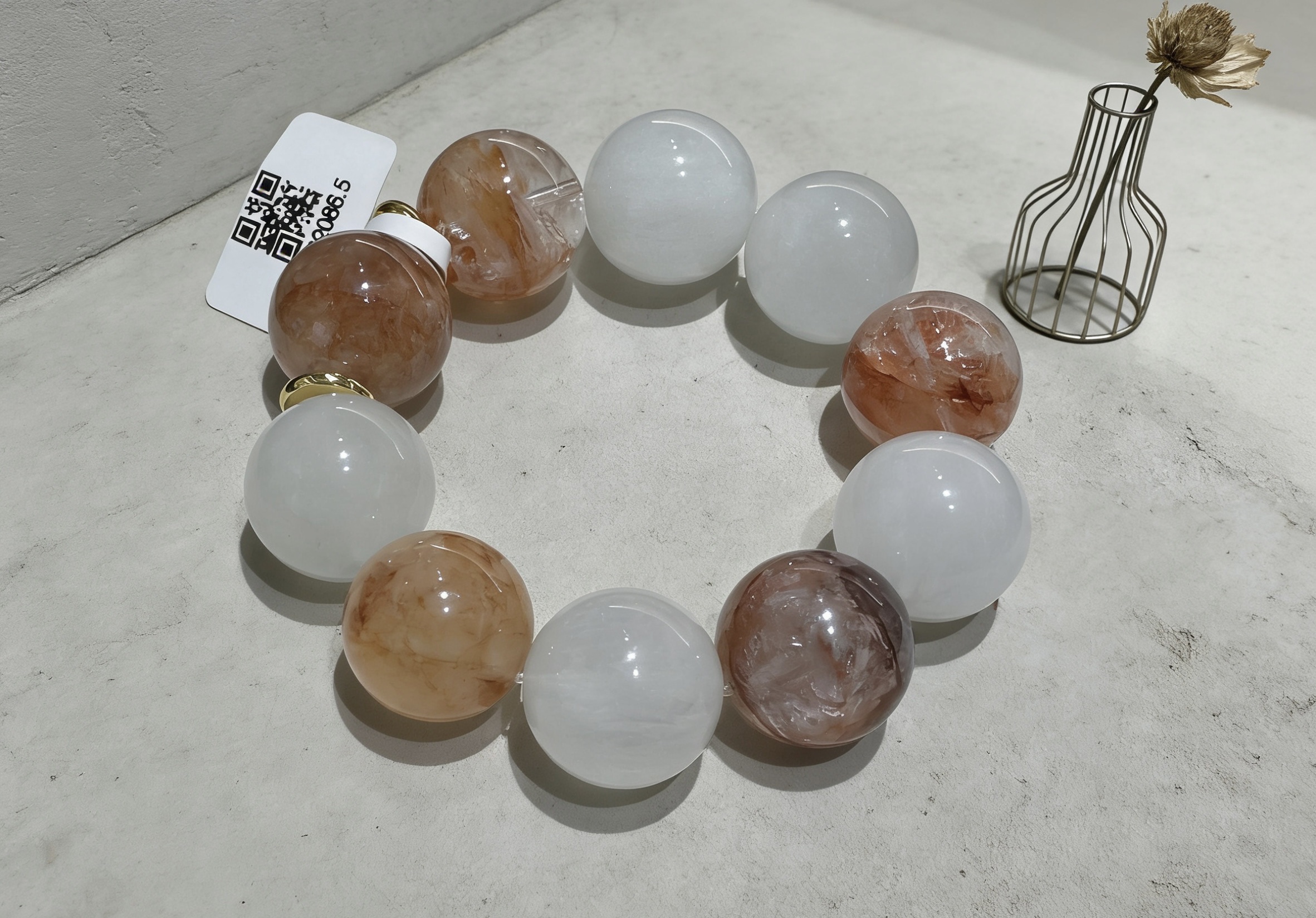 清冷贵气风红胶花手串小众不撞款精致百搭