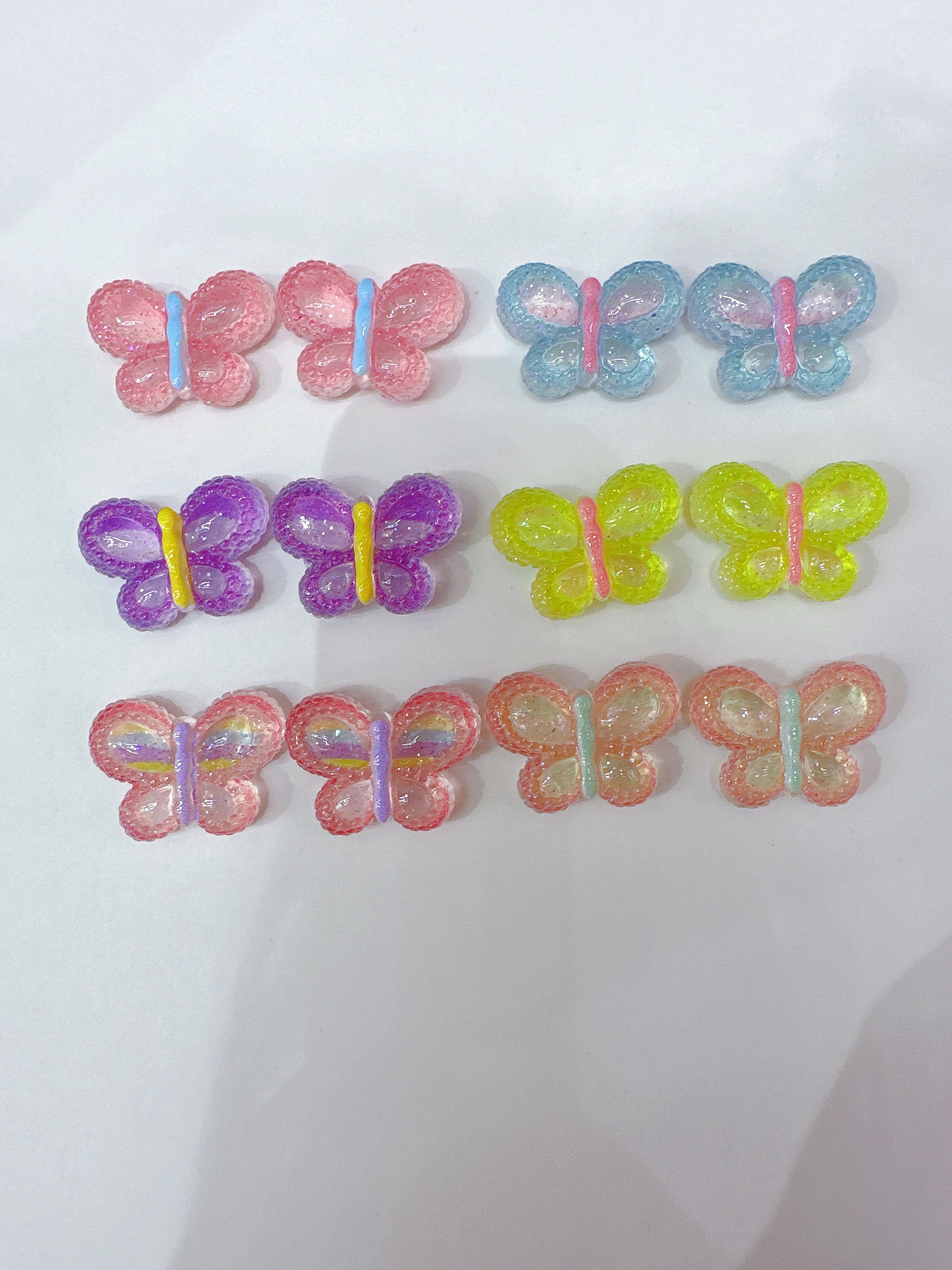 头饰 夹子 树脂 diy 耳环 可爱 卡通 透色蝴蝶