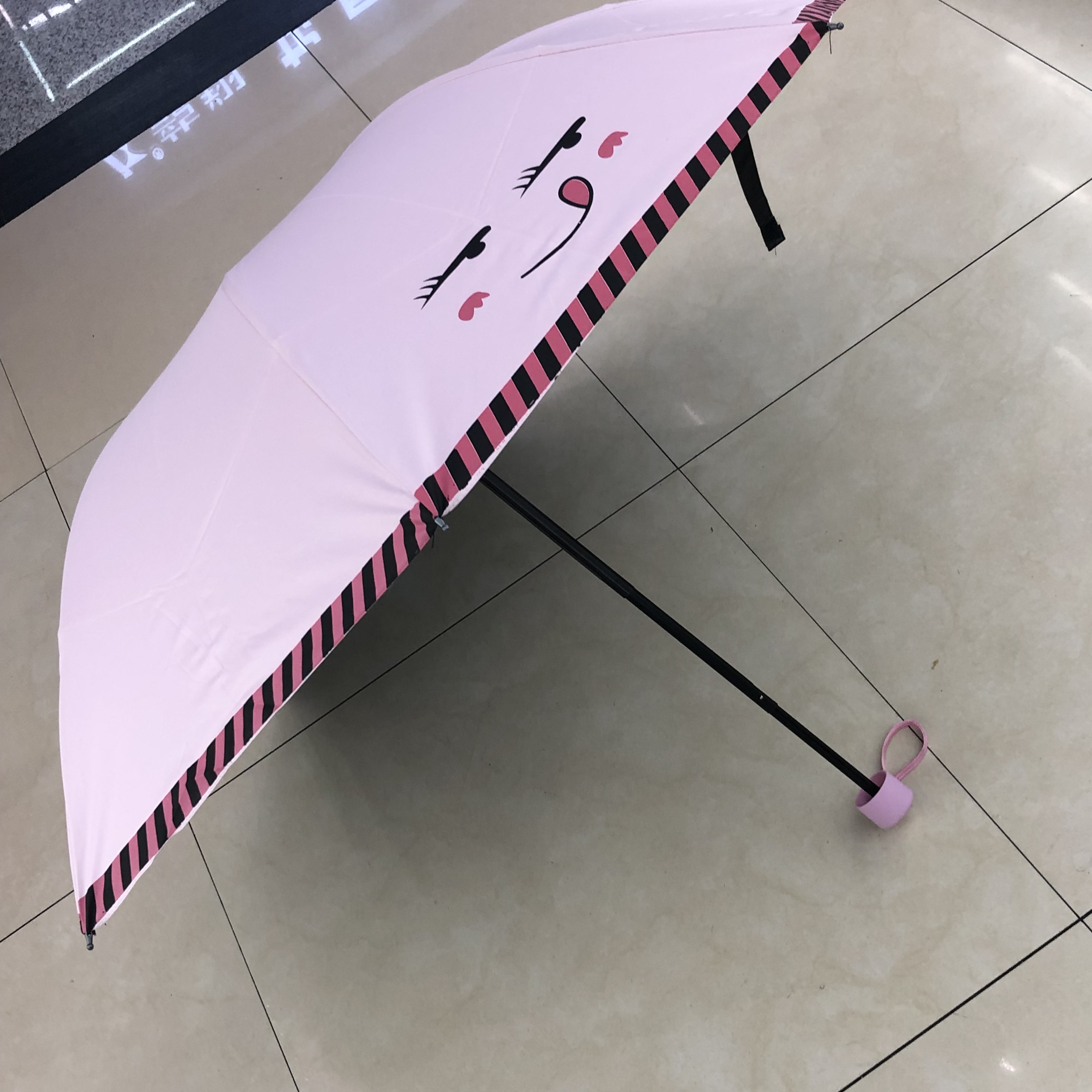 Pink cartoon fruit children's umbrella, transparent umbrella for primary school students, durable custom-made