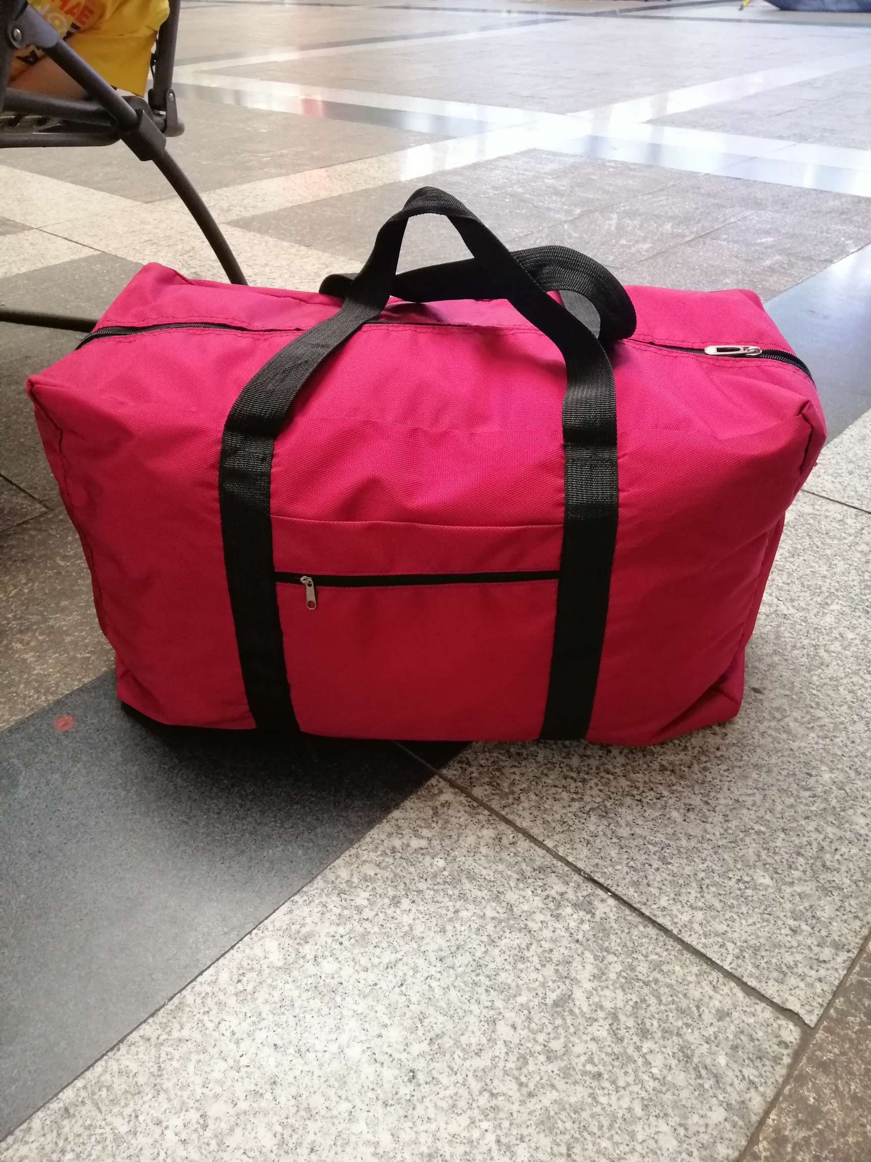 玫红色旅行收纳袋套装 化妆包行李袋运动布箱行李箱配套