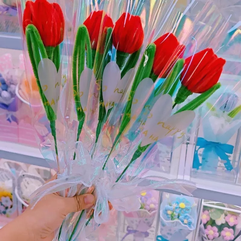 新款扭扭棒郁金香花束 配送生日情人节礼物手捧花婚礼装饰成品详情3