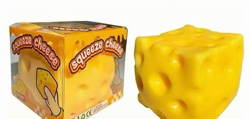Slow rebound Cheese Squeeze Fun Stress-relieving toy, new and unique silicone hand feel for relieving stress