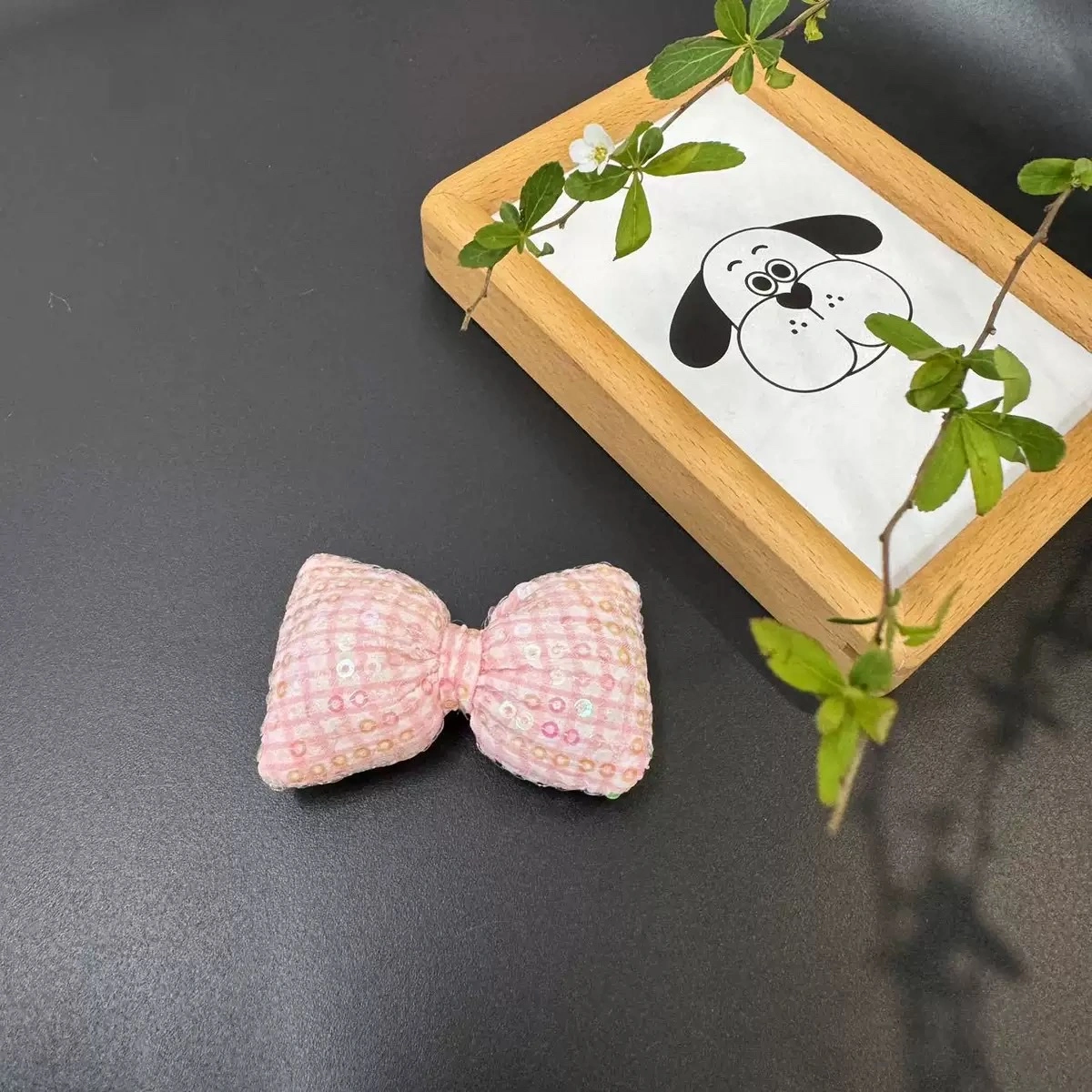 Cotton thread checkered fabric, cotton-filled bow accessories, hair ornaments, hair clips, DIY doll accessories, clothes detail image 5