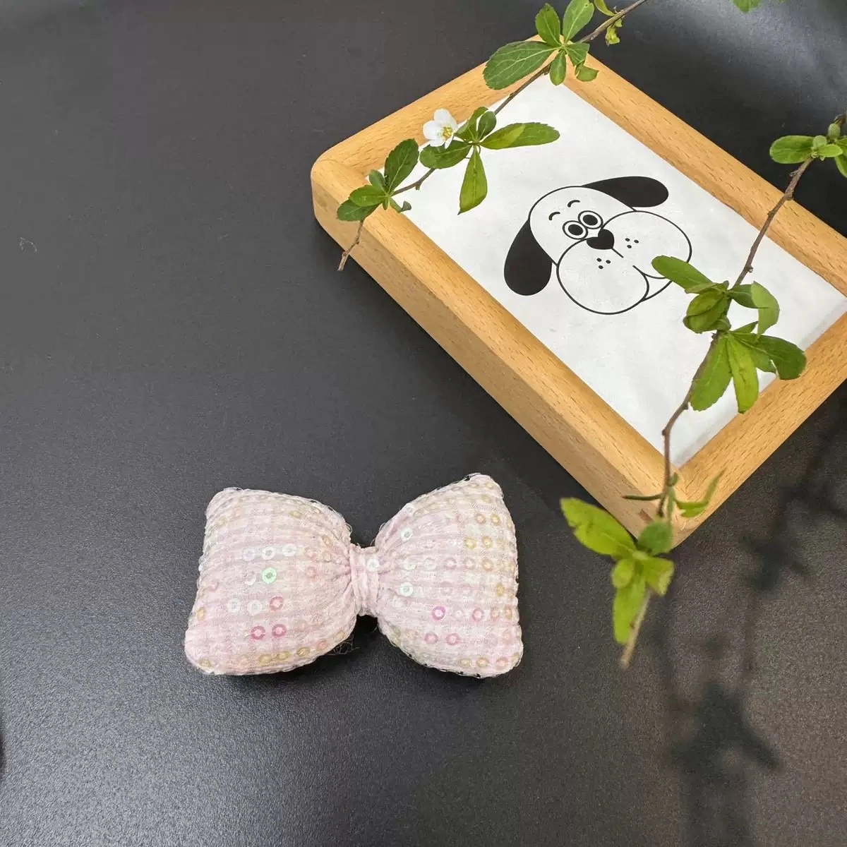 Cotton thread checkered fabric, cotton-filled bow accessories, hair ornaments, hair clips, DIY doll accessories, clothes detail image 4